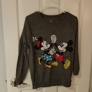 Mickey and Minnie blinged long sleeve